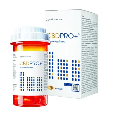 Канабідіол CBD PRO+ (СБД ПРО+) 25 мг, 60 капсул