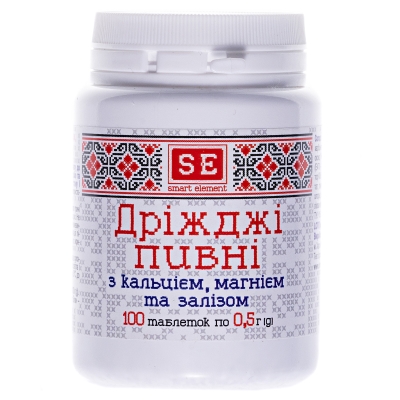 Дрожжи пивные Фармаком Ca+Mg+Fe таблетки №100 в бан.