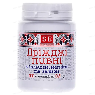 Дріжджі пивні Фармаком Ca+Mg+Fe таблетки №100 в бан.