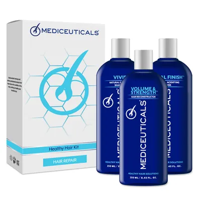 Набір Mediceuticals (Шампунь Vivid 250 мл, Реконструктор Volume & Strength 250 мл, Кондиціонер Final Finish 250 мл) для здорового волосся