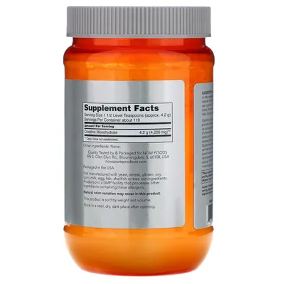Креатин моногідрат Now Sports Micronized Creatine Monohydrate, 500 г