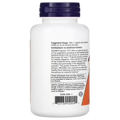 Пробиотический комплекс NOW Probiotic-10 100 Billion веганские капсулы №60