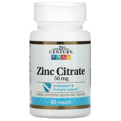 Цинку цитрат NOW Zinc Citrate 50 мг таблеткии №60