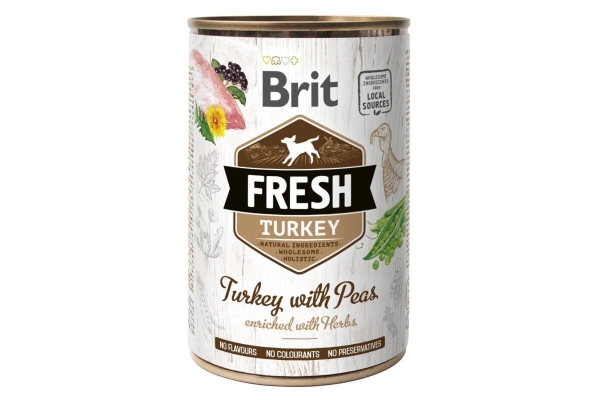 Корм влажный для собак Brit Mono Protein с индейкой и горошком, 400 г