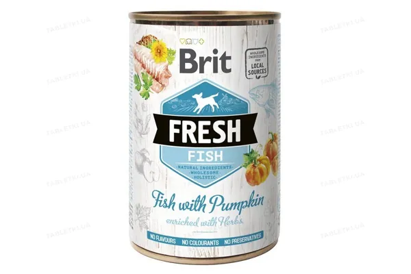 Корм вологий для собак Brit Mono Protein з рибою та гарбузом, 400 г