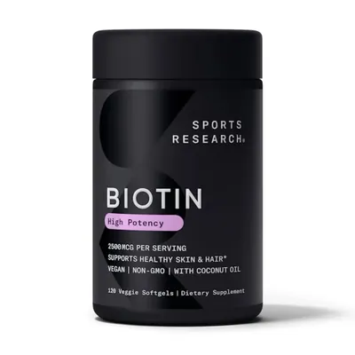 Біотин Sports Research Biotin 5000 мкг, 120 вегетаріанських капсул