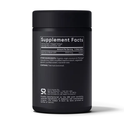 Біотин Sports Research Biotin 5000 мкг, 120 вегетаріанських капсул