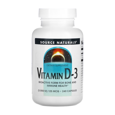 Вітамін Д3 Source Naturals Vitamin D3 5000 МО, 240 капсул