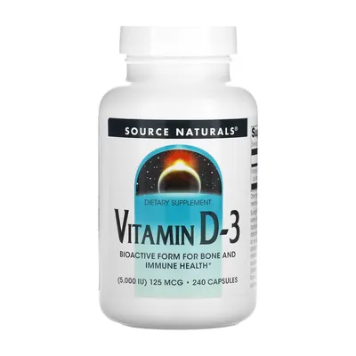 Вітамін Д3 Source Naturals Vitamin D3 5000 МО, 240 капсул