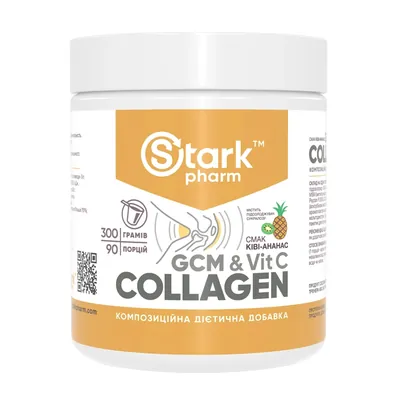 Здоров'я суглобів Stark Pharm Stark GCM Collagen+Vitamin C смак ківі ананас, 300 г