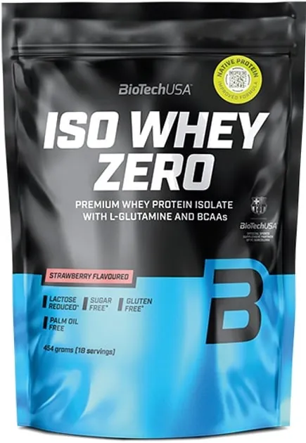 Протеїн сироватковий ізолят Biotech Iso Whey Zero полуниця, 454 г