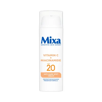 Крем Mixa Anti-Dark spot зволожувальний з вітаміном С та ніацинамідом проти пігментних плям шкіри обличчя, 50 мл