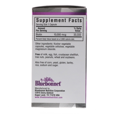 Биотин 10000 мкг Beautiful Ally Bluebonnet Nutrition капсулы №90