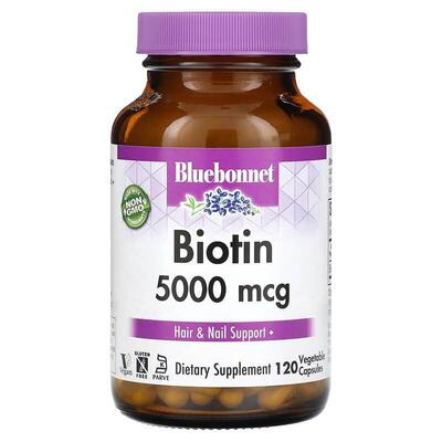 Биотин 5000 мкг Bluebonnet Nutrition капсулы №120