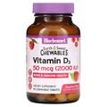 Витамин D3 2000IU Bluebonnet Nutrition Earth Sweet Chewables, вкус малины жевательные таблетки №90
