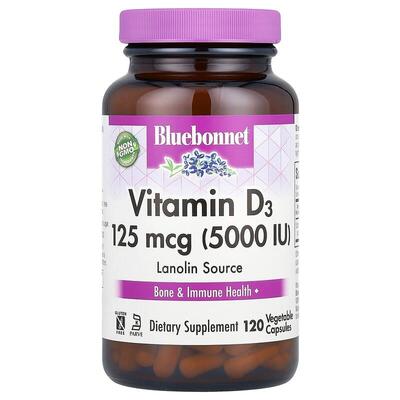 Витамин D3 5000IU Bluebonnet Nutrition капсулы №120