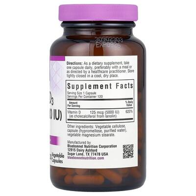 Витамин D3 5000IU Bluebonnet Nutrition капсулы №120
