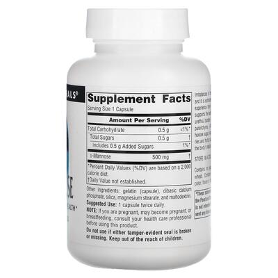 D-Манноза Source Naturals D-Mannose 500 мг, 60 капсул