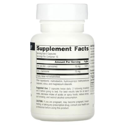 L-карнозин Source Naturals GastricSoothe 37,5 мг, 30 капсул