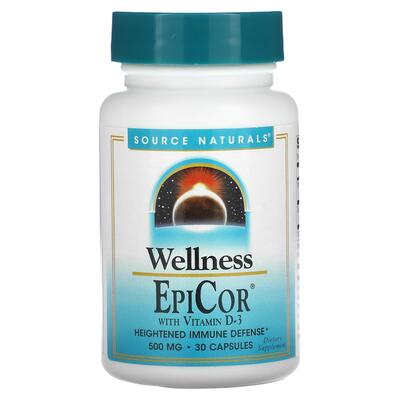 Эпикор + витамин D3 EpiCor Source Naturals 500 мг, 30 капсул
