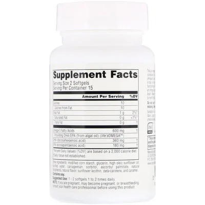 Омега-3 Source Naturals Omega-3s EPA-DHA 300 мг для веганів, 30 капсул