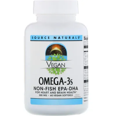 Омега-3 Source Naturals Omega-3s EPA-DHA 300 мг для веганів, 60 капсул