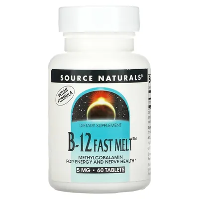 Вітамін В12 Source Naturals B-12 Fast Melt 5 мг, 60 таблеток