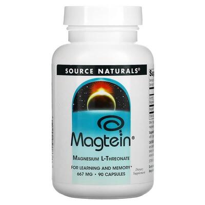 Магній L-треонат Source Naturals Magtein 667 мг, 90 капсул
