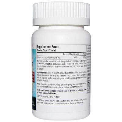 Вітамін D3 Source Naturals Kids D3 для дітей швидкорозчинні смак ягід, 200 таблеток