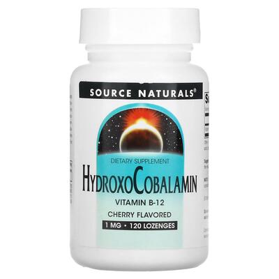 Вітамін В-12 (гідроксикобаламін) Source Naturals HydroxoCobalamin 1 мг смак вишні, 120 таблеток для розсмоктування