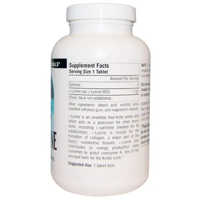 Лізин Source Naturals L-Lysine 1000 мг, 200 таблеток