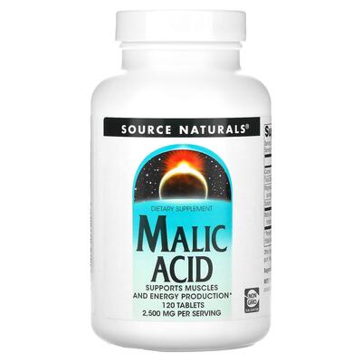 Яблочная кислота Source Naturals Malic Acid 2500 мг, 120 таблеток