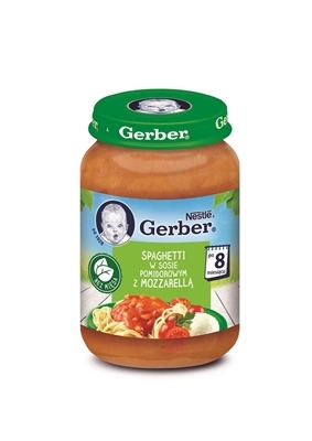 Пюре овощное Gerber Рагу со спагетти и сыром моцарелла в томатном соусе, 190 г