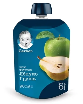 Пюре фруктове Gerber Яблуко і груша, 90 г