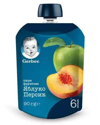 Пюре фруктове Gerber Яблуко і персик, 90 г