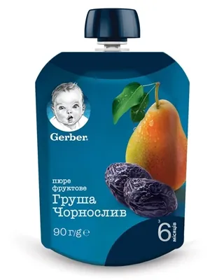 Пюре фруктове Gerber Груша і чорнослив, 90 г