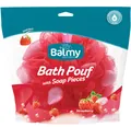Мочалка Balmy синтетична банна з шматочками мила полуниця