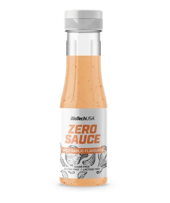 Соус низькокалорійний BioTech Zero Sauce гострий часник, 350 мл