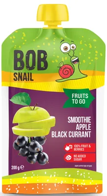 Пюре фруктове Bob Snail Fruits To Go Смузі Яблуко-Чорна Смородина, пастеризоване, 200 г