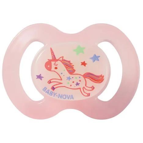 Пустышка силиконовая Baby-Nova 24242-3 ортодонтическая ночная, размер 2, розовая, 1 шт