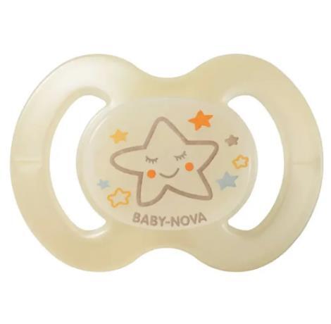 Пустышка силиконовая Baby-Nova 24242-2 ортодонтическая ночная, размер 2, бежевая, 1 шт