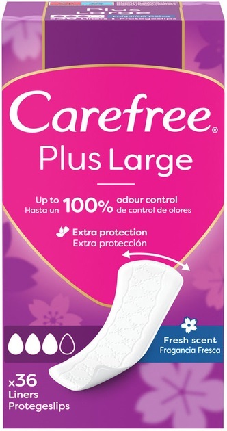Прокладки ежедневные Carefree Plus Large Fresh гигиенические, 36 шт