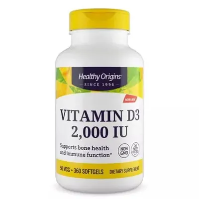 Вітамін D3 в олії МСТ Healthy Origins Vitamin D3 in MCT Oil 2000 МО, 360 гелевих капсул