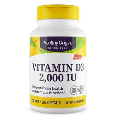 Витамин D3 в масле МСТ Healthy Origins Vitamin D3 in MCT Oil 2000 МЕ, 120 гелевых капсул