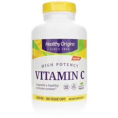 Витамин С (L-аскорбиновая кислота) Healthy Origins Vitamin C 1000 мг, 360 вегетарианских капсул