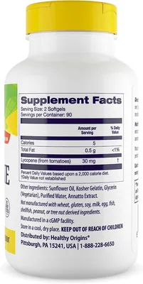 Лікопін Healthy Origins Natural Lycopene 15 мг, 180 гелевих капсул