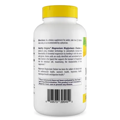 Магній бісгліцинат хелат Healthy Origins Magnesium Bisglycinate Chelate 200 мг, 360 таблеток
