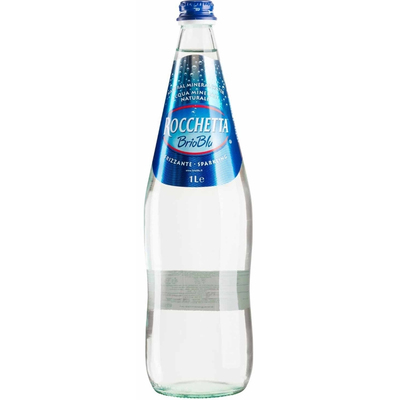 Вода минеральная Rocchetta Brio Blu газированная, стеклянная бутылка, 1 л