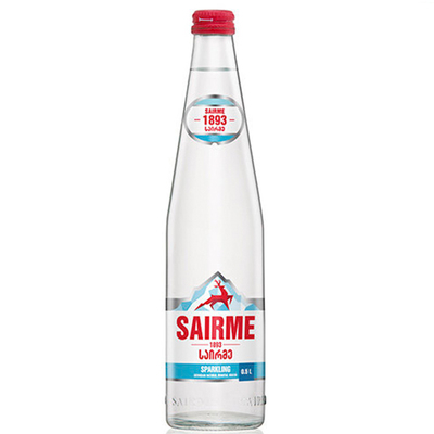 Вода минеральная Sairme газированная, стеклянная бутылка, 0,5 л