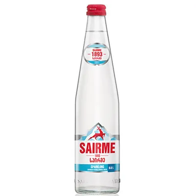 Вода мінеральна Sairme газована, скляна пляшка, 0,5 л